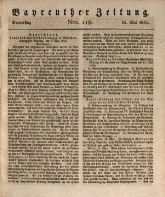 Bayreuther Zeitung Donnerstag 15. Mai 1834