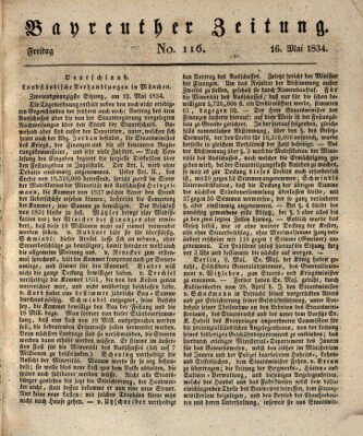 Bayreuther Zeitung Freitag 16. Mai 1834