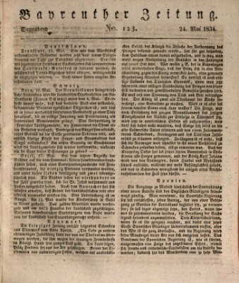 Bayreuther Zeitung Samstag 24. Mai 1834