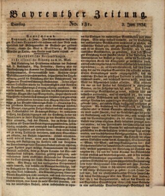 Bayreuther Zeitung Dienstag 3. Juni 1834