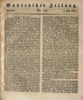 Bayreuther Zeitung Mittwoch 4. Juni 1834