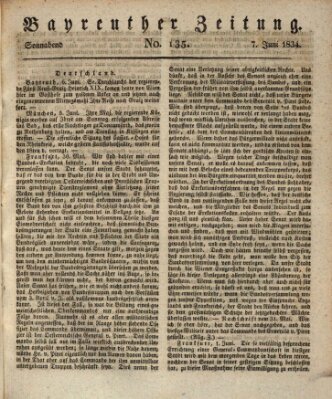 Bayreuther Zeitung Samstag 7. Juni 1834