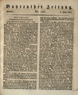 Bayreuther Zeitung Sonntag 8. Juni 1834