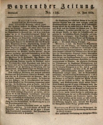 Bayreuther Zeitung Mittwoch 11. Juni 1834