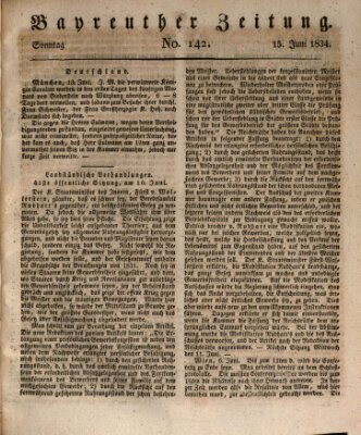 Bayreuther Zeitung Sonntag 15. Juni 1834