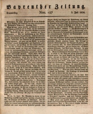 Bayreuther Zeitung Donnerstag 3. Juli 1834