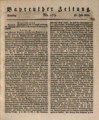 Bayreuther Zeitung Dienstag 22. Juli 1834