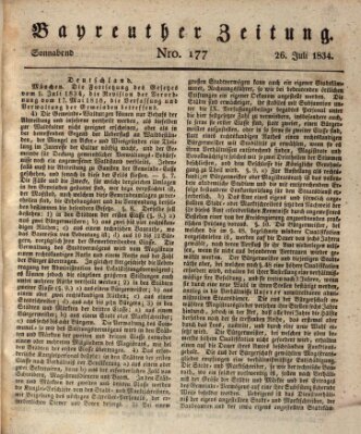 Bayreuther Zeitung Samstag 26. Juli 1834