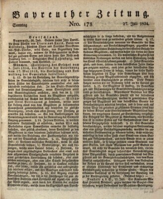 Bayreuther Zeitung Sonntag 27. Juli 1834