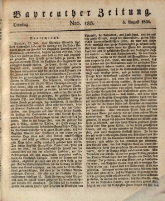 Bayreuther Zeitung Dienstag 5. August 1834