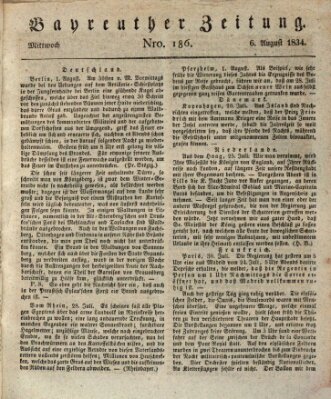 Bayreuther Zeitung Mittwoch 6. August 1834