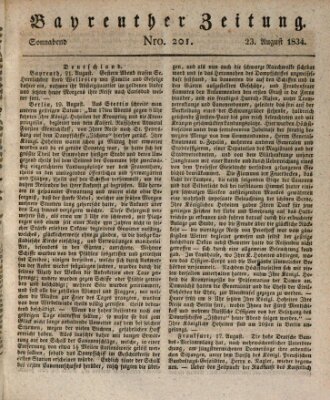 Bayreuther Zeitung Samstag 23. August 1834