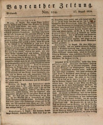 Bayreuther Zeitung Mittwoch 27. August 1834