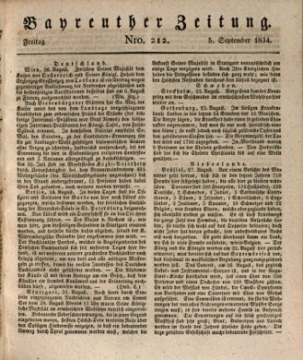 Bayreuther Zeitung Freitag 5. September 1834