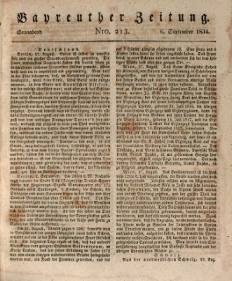 Bayreuther Zeitung Samstag 6. September 1834