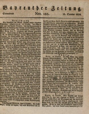 Bayreuther Zeitung Samstag 25. Oktober 1834