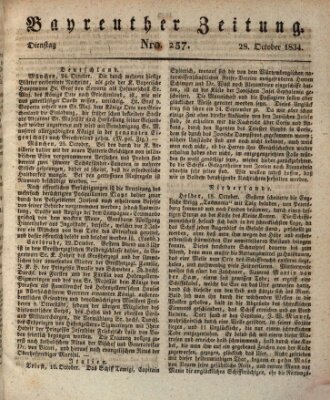 Bayreuther Zeitung Dienstag 28. Oktober 1834