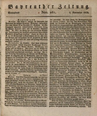 Bayreuther Zeitung Samstag 1. November 1834