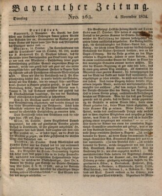 Bayreuther Zeitung Dienstag 4. November 1834