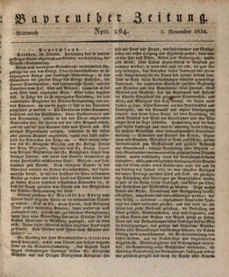 Bayreuther Zeitung Mittwoch 5. November 1834