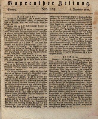 Bayreuther Zeitung Sonntag 9. November 1834