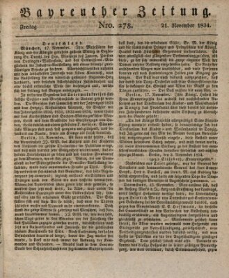 Bayreuther Zeitung Freitag 21. November 1834