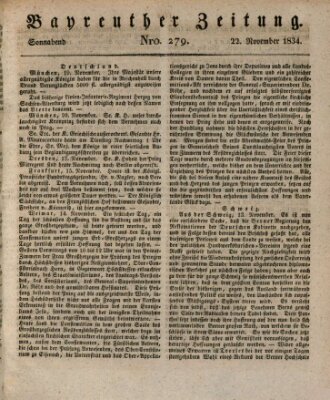 Bayreuther Zeitung Samstag 22. November 1834