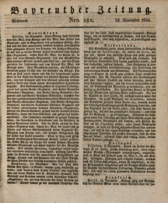 Bayreuther Zeitung Mittwoch 26. November 1834