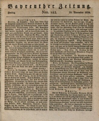 Bayreuther Zeitung Freitag 28. November 1834