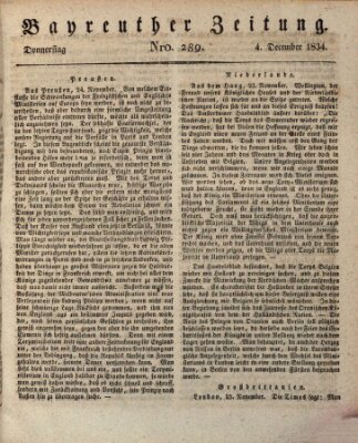 Bayreuther Zeitung Donnerstag 4. Dezember 1834