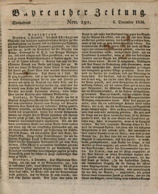 Bayreuther Zeitung Samstag 6. Dezember 1834