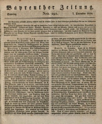 Bayreuther Zeitung Sonntag 7. Dezember 1834