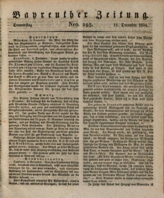 Bayreuther Zeitung Donnerstag 11. Dezember 1834