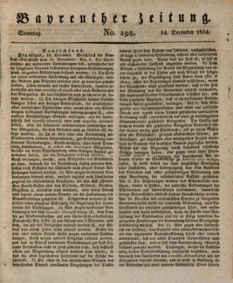 Bayreuther Zeitung Sonntag 14. Dezember 1834