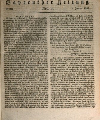 Bayreuther Zeitung Freitag 2. Januar 1835