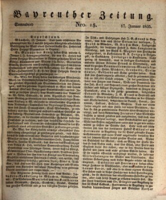 Bayreuther Zeitung Samstag 17. Januar 1835