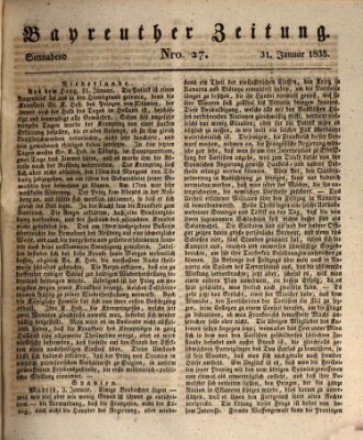 Bayreuther Zeitung Samstag 31. Januar 1835