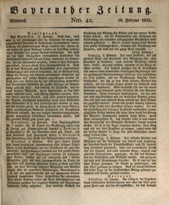 Bayreuther Zeitung Mittwoch 18. Februar 1835