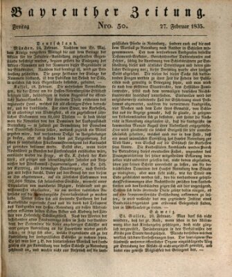 Bayreuther Zeitung Freitag 27. Februar 1835