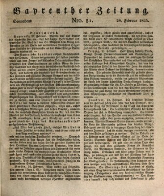 Bayreuther Zeitung Samstag 28. Februar 1835