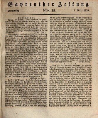 Bayreuther Zeitung Donnerstag 5. März 1835