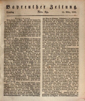 Bayreuther Zeitung Samstag 21. März 1835