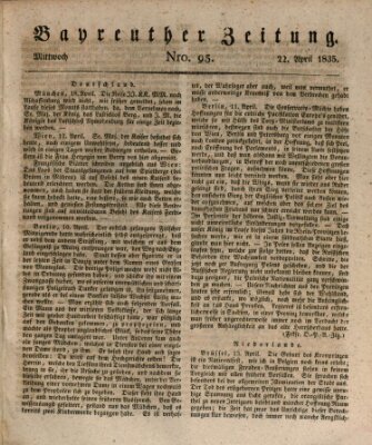 Bayreuther Zeitung Mittwoch 22. April 1835