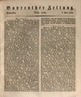 Bayreuther Zeitung Donnerstag 7. Mai 1835