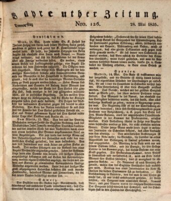 Bayreuther Zeitung Donnerstag 28. Mai 1835