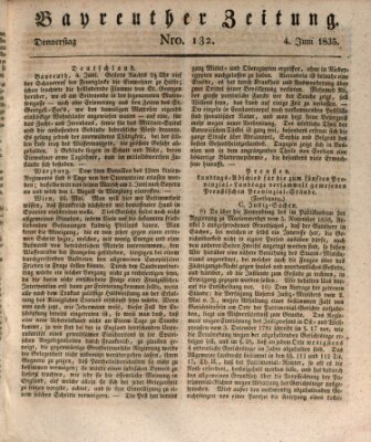 Bayreuther Zeitung Donnerstag 4. Juni 1835