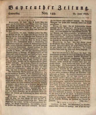 Bayreuther Zeitung Donnerstag 25. Juni 1835