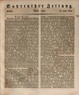 Bayreuther Zeitung Freitag 26. Juni 1835