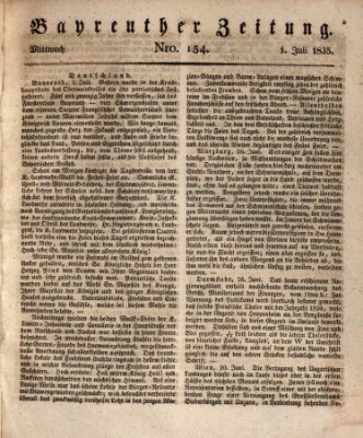 Bayreuther Zeitung Mittwoch 1. Juli 1835