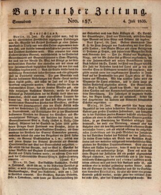 Bayreuther Zeitung Samstag 4. Juli 1835